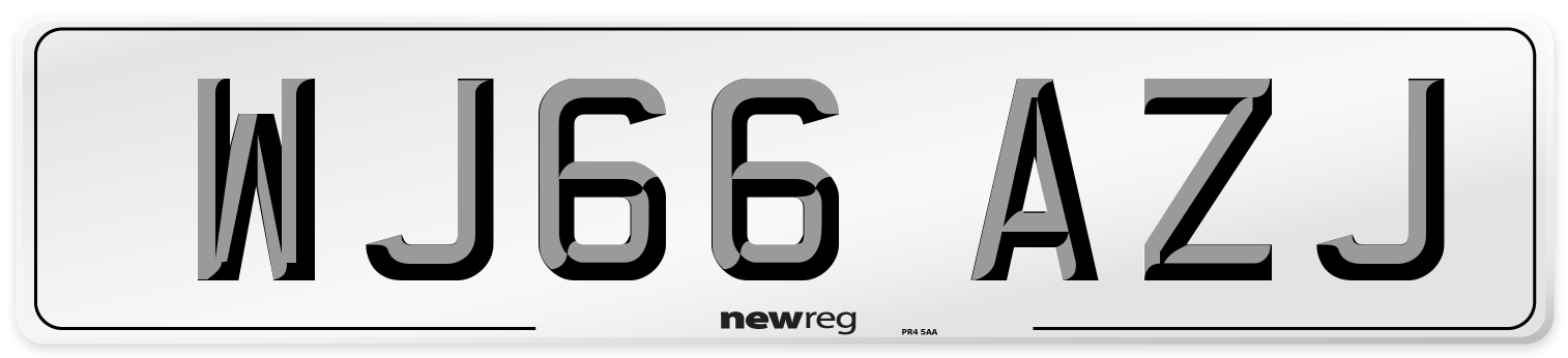 WJ66 AZJ Number Plate from New Reg